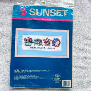 NOS Vintage 1989 Dimensions April Showers Counted Cross Stitch Kit